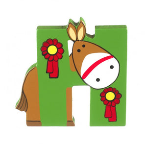H is for Horse - Wooden alphabet letters