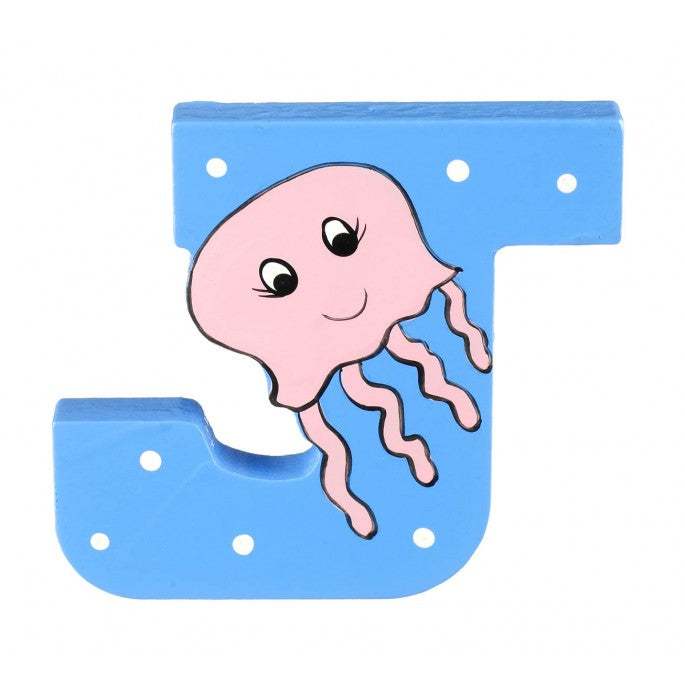 J is for Jellyfish - Wooden alphabet letters