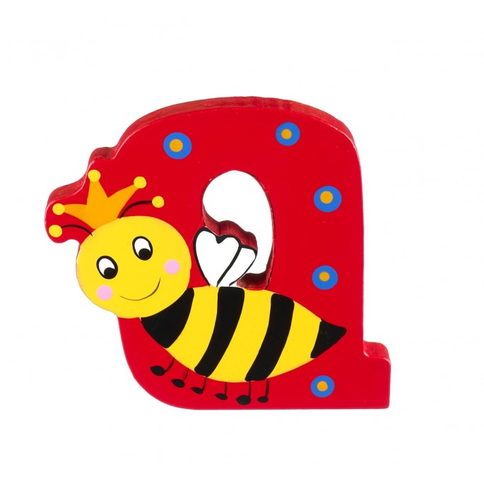 Q is for Queen Bee - Wooden alphabet letters