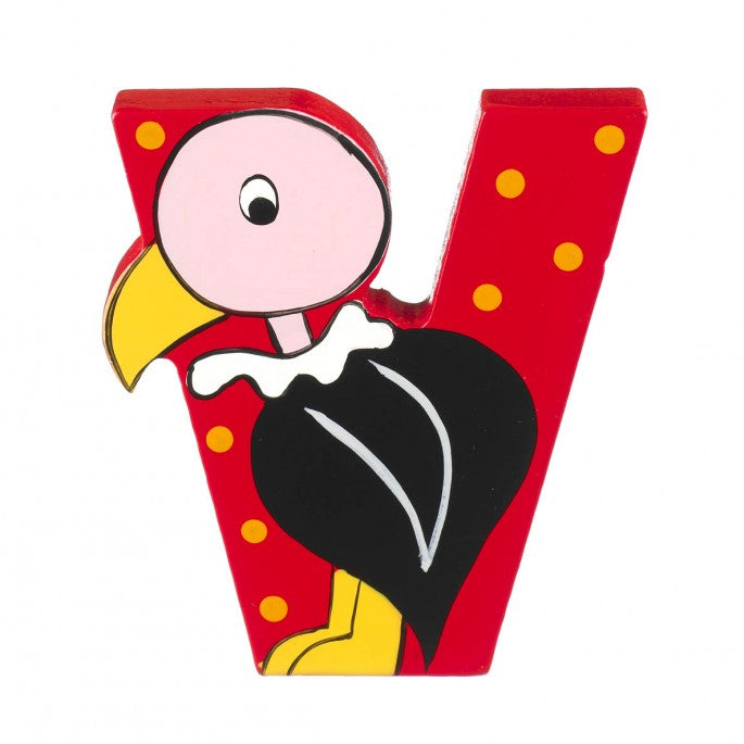 V is for Vulture - Wooden alphabet letters