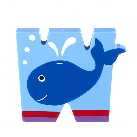 W is for Whale - Wooden alphabet letters