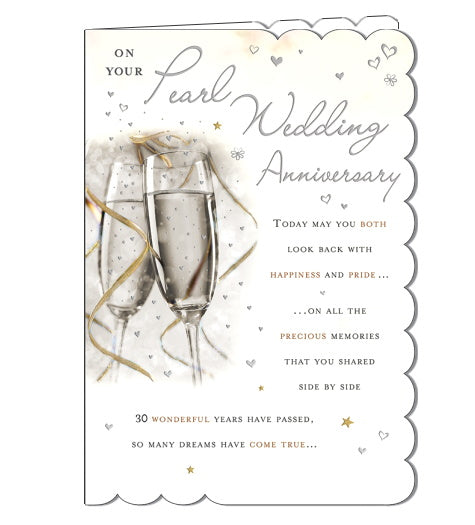 Piccadilly Goldmark on your pearl wedding anniversary card Nickery Nook