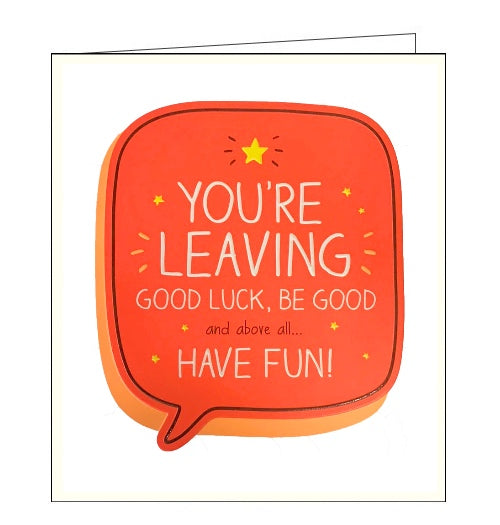 This congratulations card from Pigment Productions' fun Happy Jackson card range features bright backgrounds and contrasting text. The text on the front of this card reads 