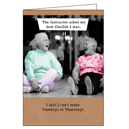 Pigment Rib Ticklers flexibility exercise funny blank card