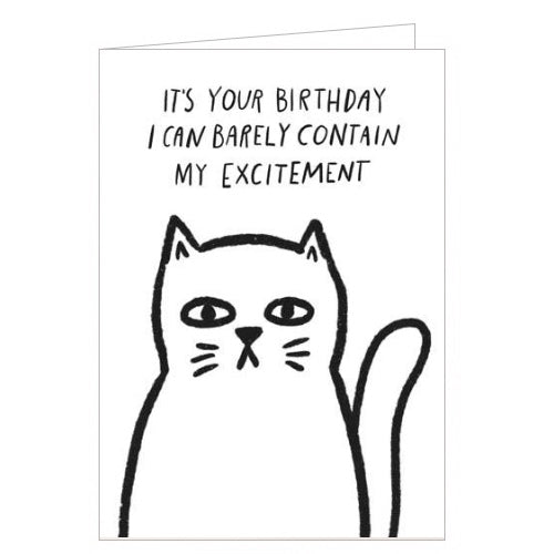 I can barely contain my excitement - birthday card