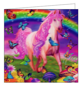 Pink Pony Dazzle - 3D Live Life Cards