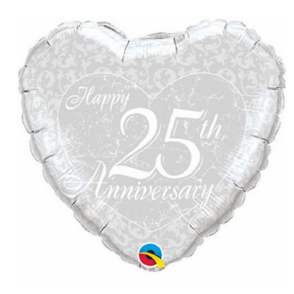 Happy 25th Anniversary - Helium Filled Balloon