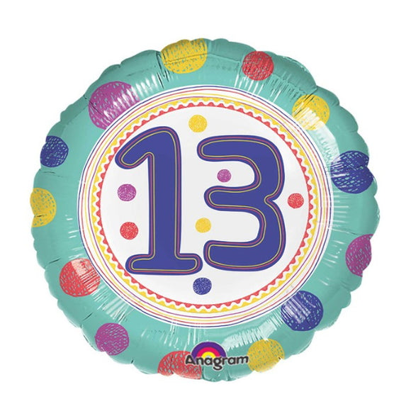 13th Birthday Helium Balloons - Various Designs
