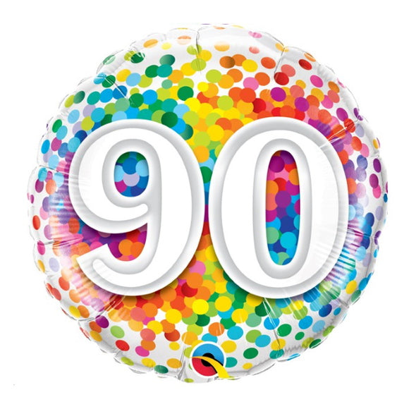 90th Birthday Helium Balloons - Various Designs