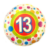 13th Birthday Helium Balloons - Various Designs