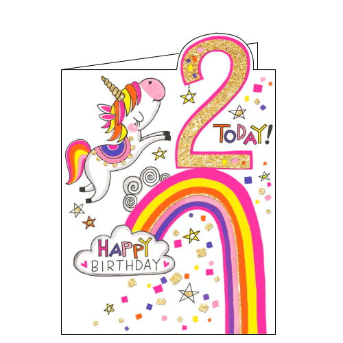 Rachel Ellen unicorn 2nd birthday card