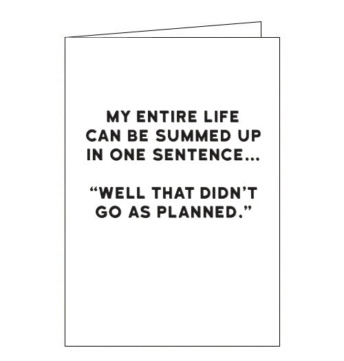 Redback Holy Flaps my entire life can be summed up in one sentence humour blank card Nickery Nook
