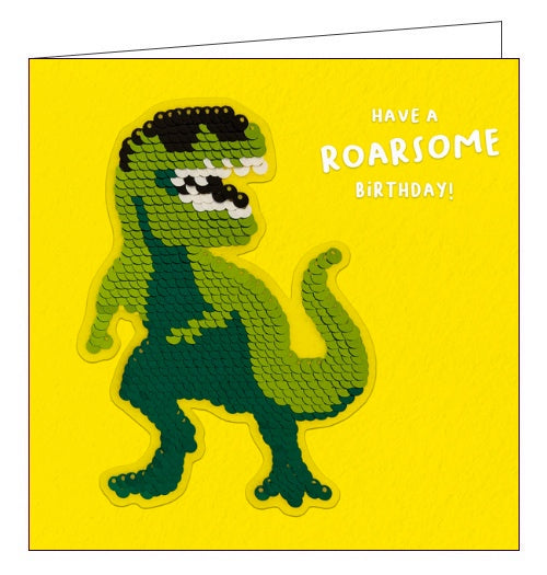 Dinosaur Sequin Patch - Birthday card