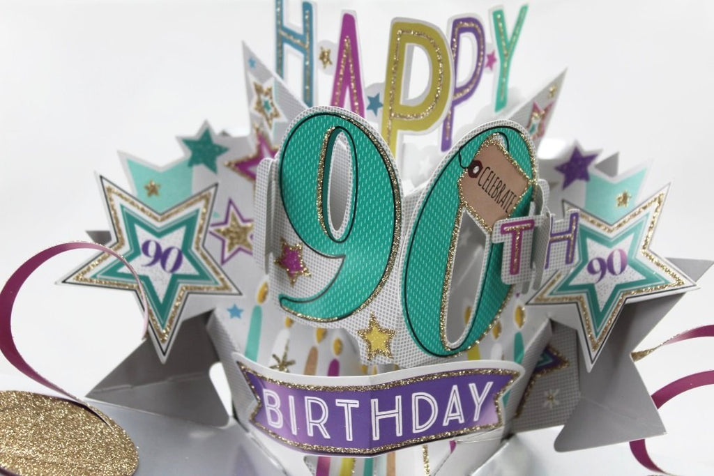Second Nature pop up card 90th birthday card pop up card 3d card Nickery Nook