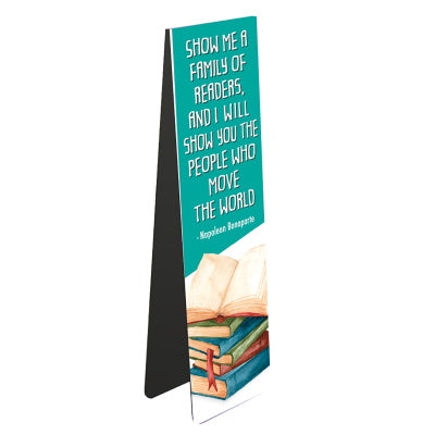  magnetic book mark is decorated with a quote from Napoleon Bonaparte that reads 
