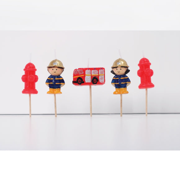 Perfect for decorating a birthday cake for adults and children alike, this pack of firefighter themed birthday candles contains 5 cake candles, each measuring approx. 3.5cm.