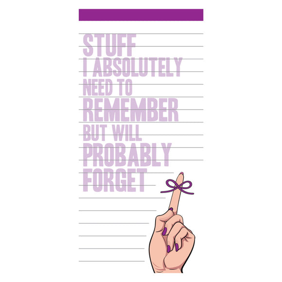 Stuff I absolutely need to remember but will probably forget - Magnetic Listpad