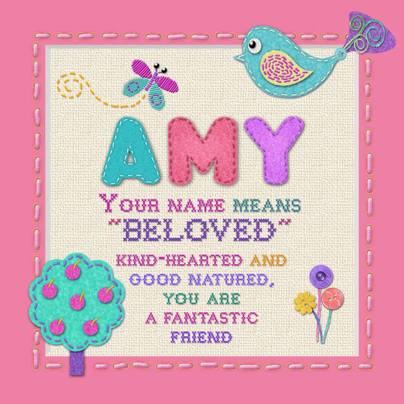 Tidybirds name meanings name definition plaque for kids AMY Nickery Nook