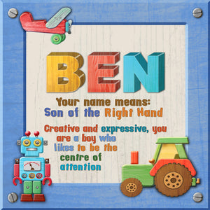 Tidybirds name meanings name definition plaque for kids BEN Nickery Nook