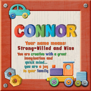Tidybirds name meanings name definition plaque for kids CONNOR Nickery Nook