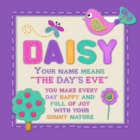 Tidybirds name meanings name definition plaque for kids DAISY Nickery Nook