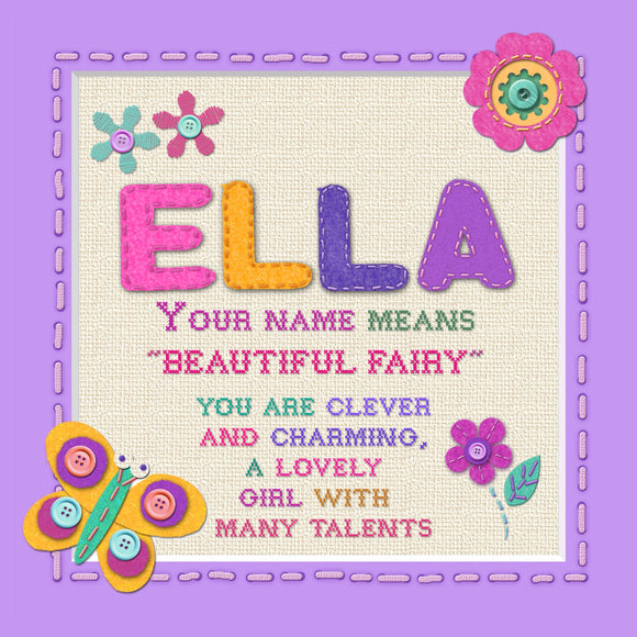 Tidybirds name meanings name definition plaque for kids ELLA Nickery Nook