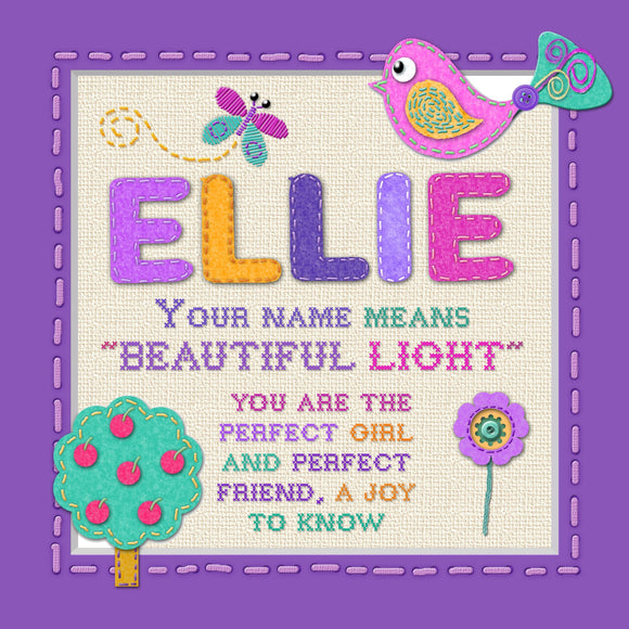 Tidybirds name meanings name definition plaque for kids ELLIE Nickery Nook