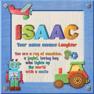 Tidybirds name meanings name definition plaque for kids ISAAC Nickery Nook