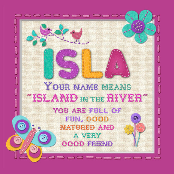Tidybirds name meanings name definition plaque for kids  ISLA Nickery Nook