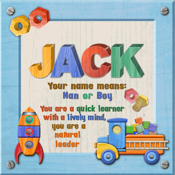 Tidybirds name meanings name definition plaque for kids JACK Nickery Nook