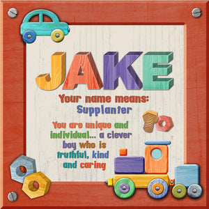 Tidybirds name meanings name definition plaque for kids JAKE Nickery Nook