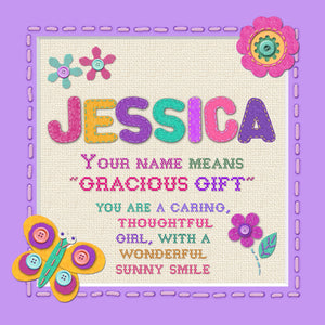Tidybirds name meanings name definition plaque for kids  JESSICA Nickery Nook