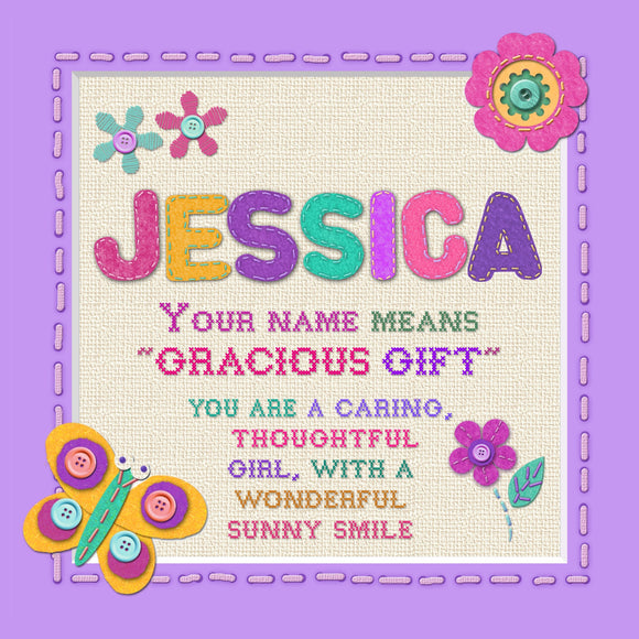 Tidybirds name meanings name definition plaque for kids  JESSICA Nickery Nook