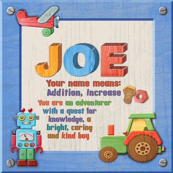 Tidybirds name meanings name definition plaque for kids JOE Nickery Nook