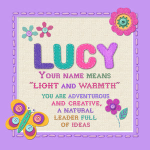 Tidybirds name meanings name definition plaque for kids LUCY Nickery Nook