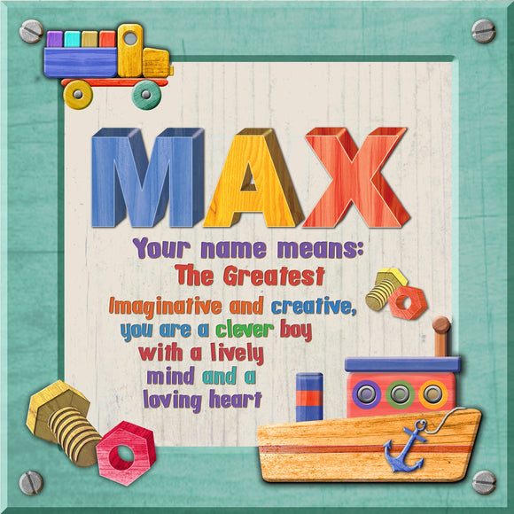 Tidybirds name meanings name definition plaque for kids MAX Nickery Nook