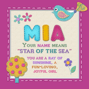 Tidybirds name meanings name definition plaque for kids MIA Nickery Nook