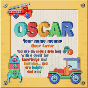 Tidybirds name meanings name definition plaque for kids OSCAR Nickery Nook