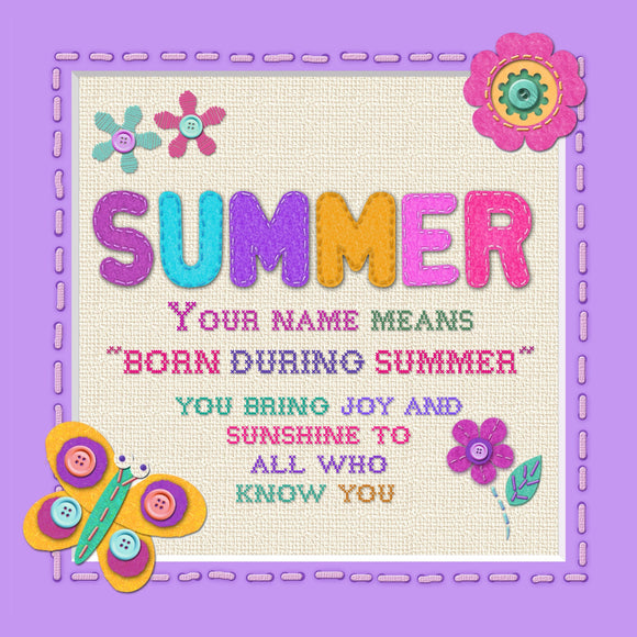 Tidybirds name meanings name definition plaque for kids SUMMER Nickery Nook