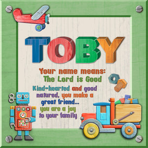 Tidybirds name meanings name definition plaque for kids TOBY  Nickery Nook