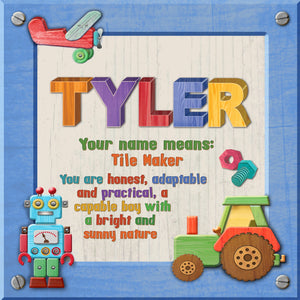 Tidybirds name meanings name definition plaque for kids TYLER Nickery Nook