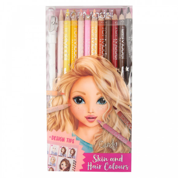 12 Colouring Pencils for Hair and Skin Tones - TopModel by Depesche
