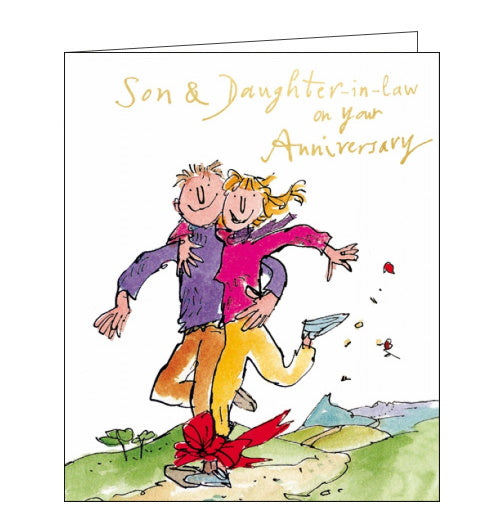 Woodmansterne Quentin Blake anniversary card for son and daughter in law