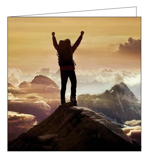 Woodmansterne Framed top of the world mountain climber birthday card Nickery Nook