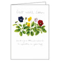 Woodmansterne Get Well Soon Pansies Sitting Pretty Nickery Nook