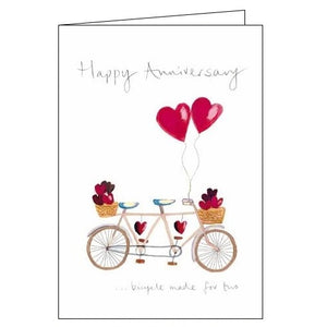 Woodmansterne Happy Anniversary bicycle made for two card Nickery Nook