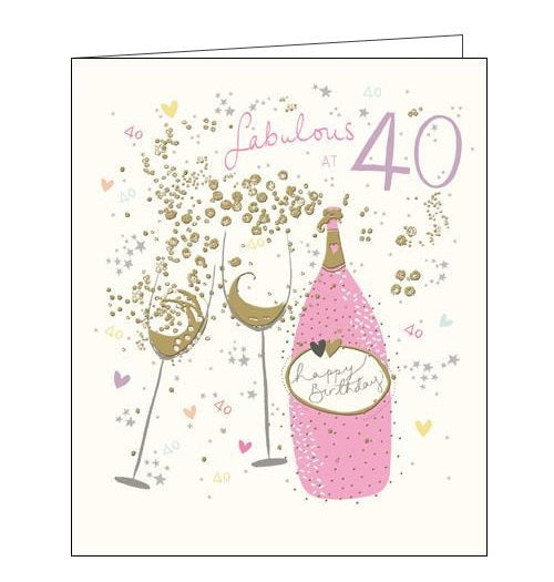 Woodmansterne Peach and Prosecco 40 today 40th Birthday card Nickery Nook