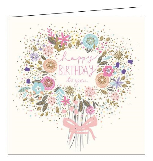 Woodmansterne Peach and Prosecco bouquet Birthday card Nickery Nook