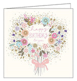 Woodmansterne Peach and Prosecco bouquet Birthday card Nickery Nook