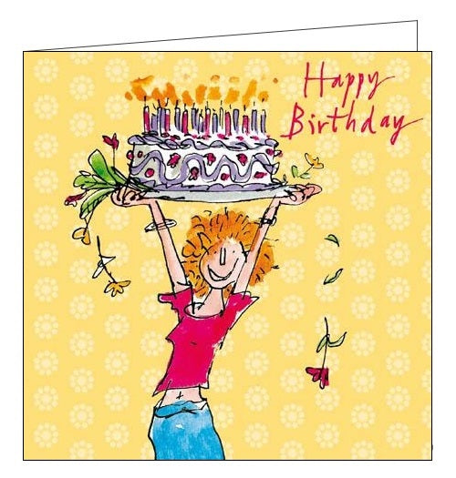 Woodmansterne Quentin Blake Happy Birthday Birthday card for her jump for cake Nickery Nook